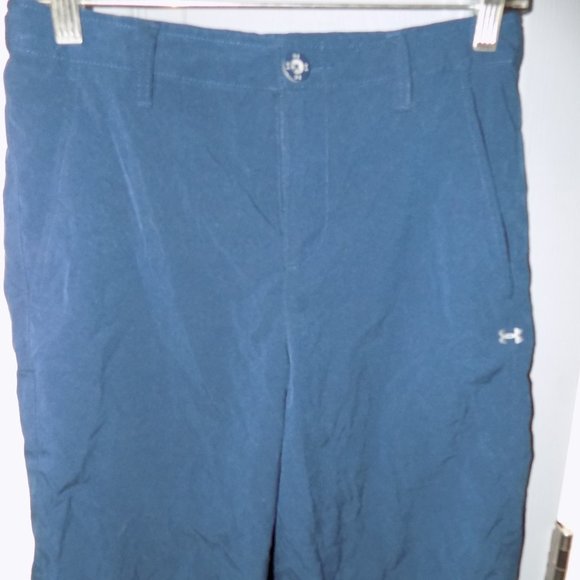 Under Armour Golf Shorts Heatgear Navy Blue Loose - Picture 2 of 3